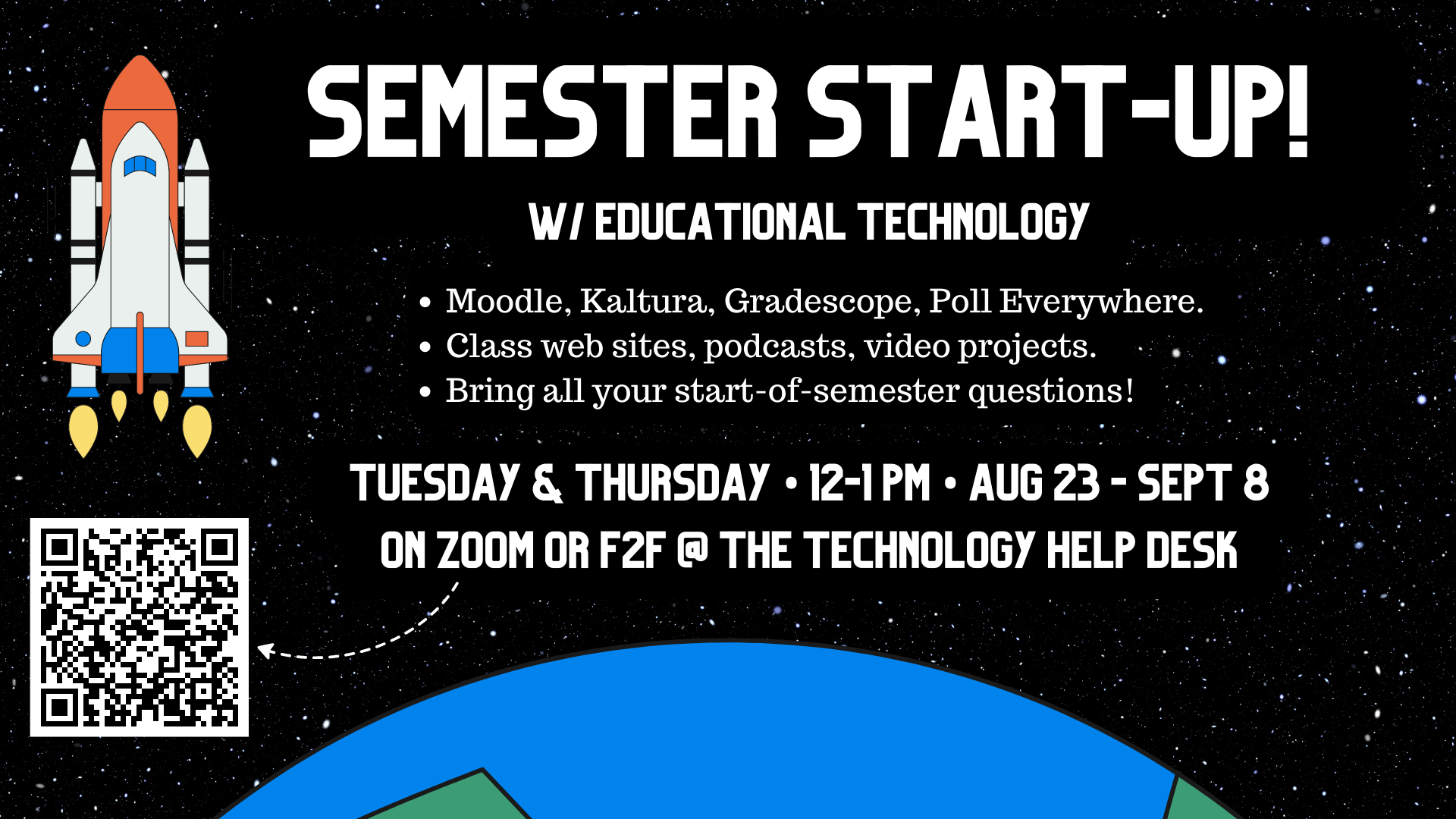Flyer for Ed Tech Faculty Drop In Hours, Fall 2022. All contact information also in body of message.